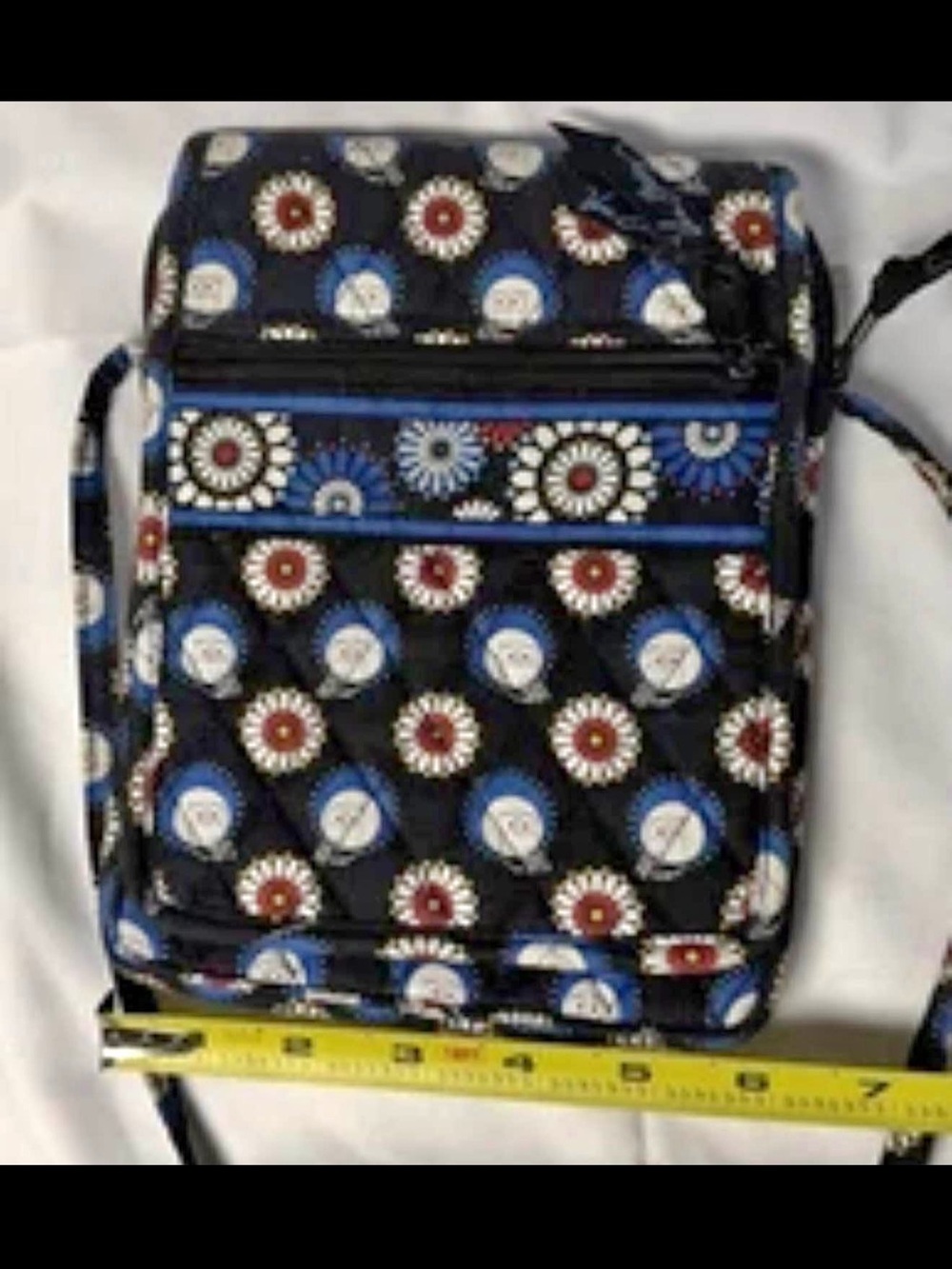 Vera Bradley Black Blue Floral Medallion Crossbody